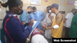 Una de las víctimas del accidente en Pinar del Río. Foto: Fátima Rivero Amador publicada en la web oficial Cubadebate.