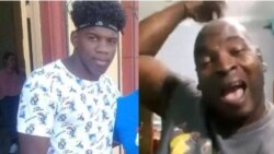 Montaje con fotos de Walnier Aguilar preso político del 11J y su pade, Wilber Aguilar