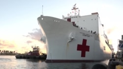 Buque hospital de la Armada de EEUU zarpa de Miami