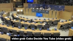 El Subcomité de Derechos Humanos Parlamento Europeo lleva a cabo una audiencia sobre la situación de los derechos humanos en Cuba, en Bruselas, Bélgica el 8 de abril de 2025.