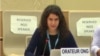 Rosa Salazar, representante de United Nation Watch, durante su intervención sobre Cuba ante el Consejo de Derechos Humanos de Naciones Unidas.
