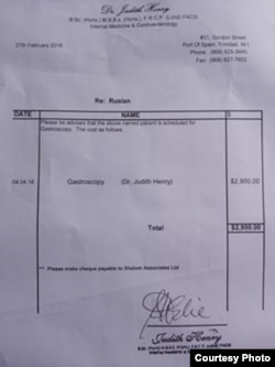 Uno de de los exámenes médicos que le indicaron cuesta 2.900 dólares.