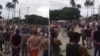 Residentes de Placetas se lanzaron a la calle el 11 de julio en protesta multitudinaria contra el gobierno. (Captura de video/Facebook)