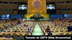 La sesión plenaria de la Asamblea General de la ONU, donde Cuba presentó por 33ª vez consecutiva el proyecto de resolución sobre el embargo.